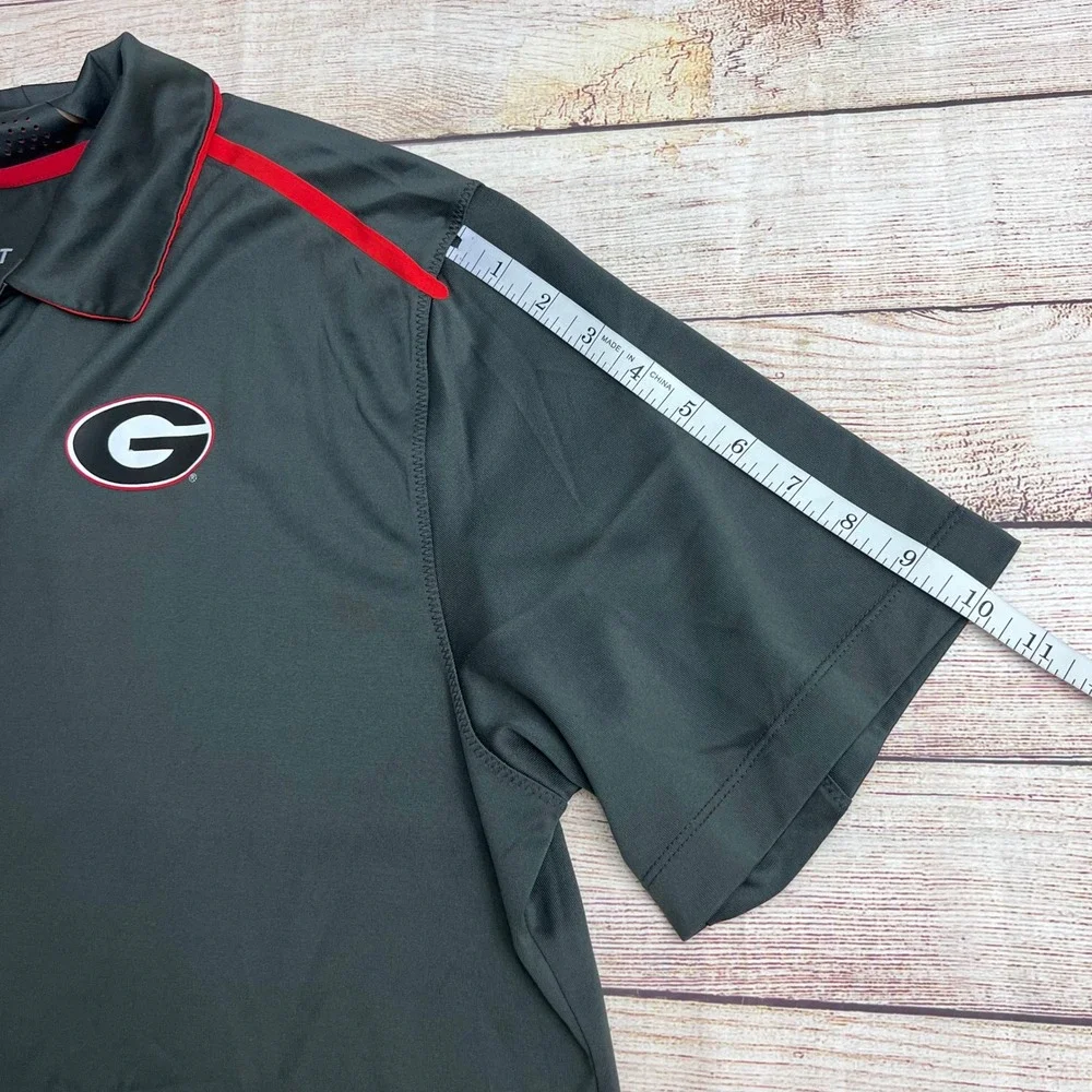 Nike Dri-FIT Georgia Bulldogs‎ Polo Shirt Mens XL Gray Red Football College